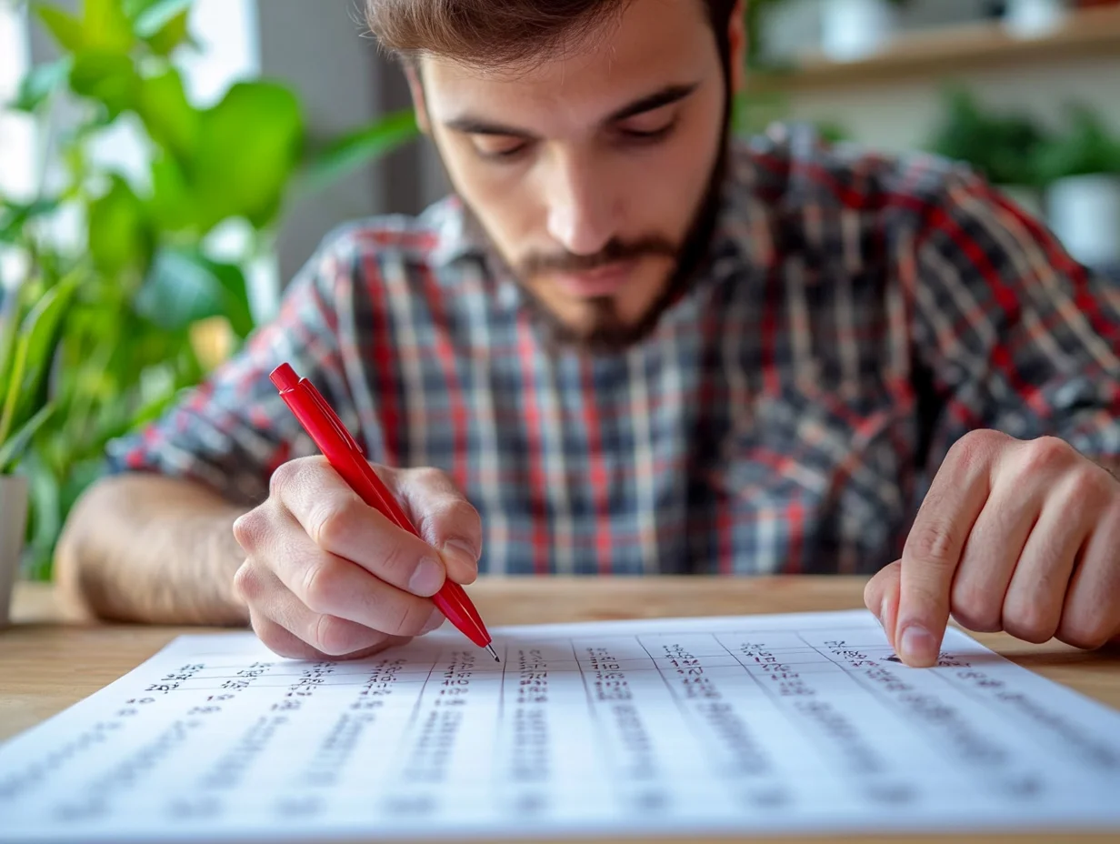 American man marking calendar — managing iou loans repayment schedule