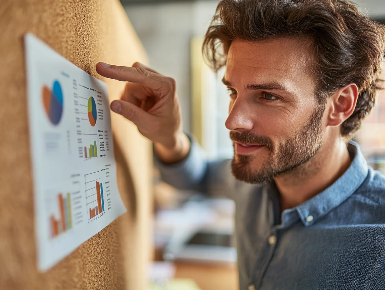 American man pointing at APR chart — iou loan rate explanation